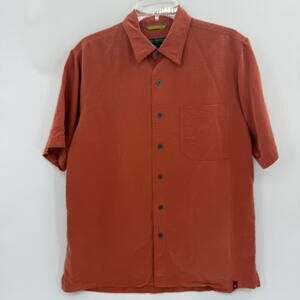ROYAL ROBBINS Shirt Pilat Short Sleeve Button Up Relaxed Fit Orange Size M Mens